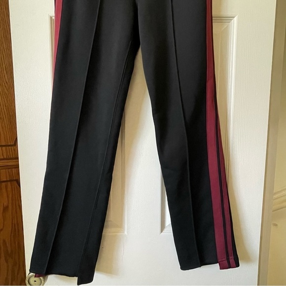 Helmut Lang Terry Tracks Trousers Women Size M Straight Leg Mid Rise Black Wine - Picture 8 of 17